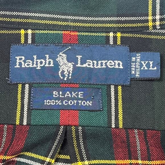 Ralph Lauren VTG 90's Boxer Logo Men's XL Plaid Button Down Shirt Classic Fit - Picture 6 of 11